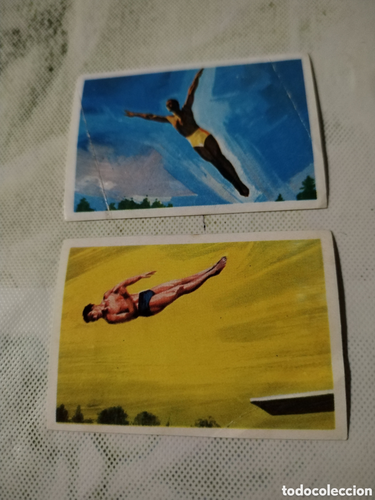 Coleccionismo Cromos antiguos: Cromos chocosport Nestl&eacute; el deporte visto por sus ases Salto de trampol&iacute;n