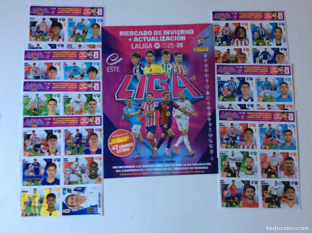 Coleccionismo Cromos antiguos: MERCADO DE INVIERNO 25-26 COMPLETA LOS 42 FICHAJE+ AMPLIACION LIGA ESTE 25-26 NUEVOS