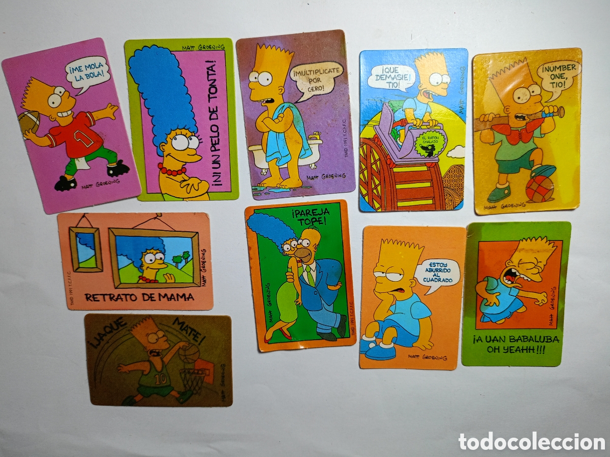 Coleccionismo Cromos antiguos: Lote de pegatinas cromos bollycao the Simpsons 1991