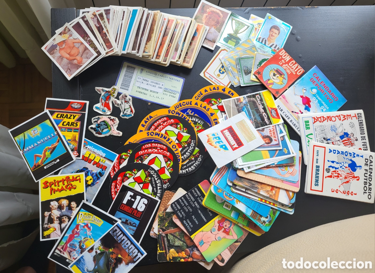 Colecionismo Cromos antigos: GRAN LOTE DE CROMOS Y CALENDARIOS F&Uacute;TBOL CHICAS POSAVASOS TEBEO LA CIBELES &Aacute;LBUM SHOW ESTRELLAS