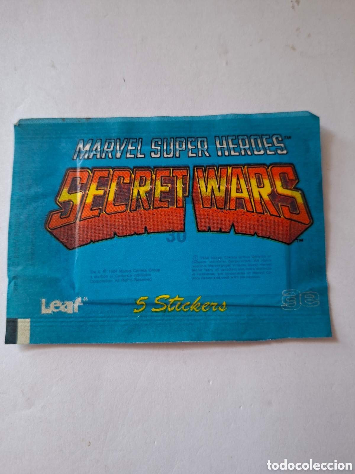 Collectable Antique Stickers: SOBRE SIN ABRIR 5 CROMOS STICKERS MARVEL SUPER HEROES SECRET WARS . 1984 LEAF AGE CANADA.