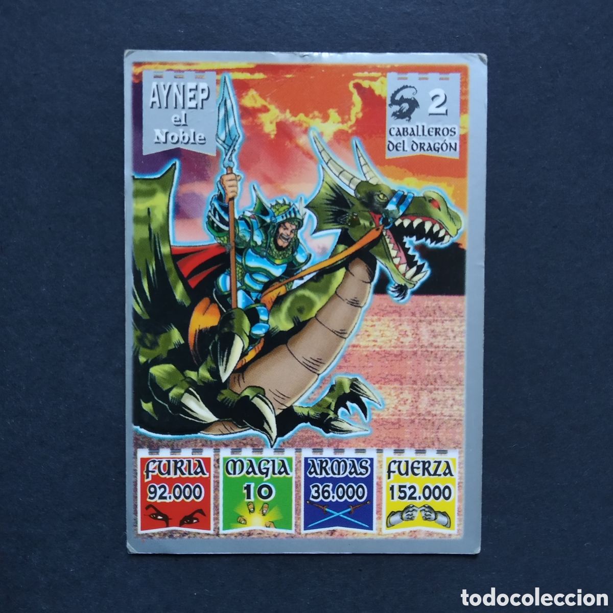Coleccionismo Cromos antiguos: CROMO - N&ordm; 02 - AYNEP EL NOBLE - CABALLEROS DEL DRAG&Oacute;N - KAOS, THE LEGEND - BOLLYCAO