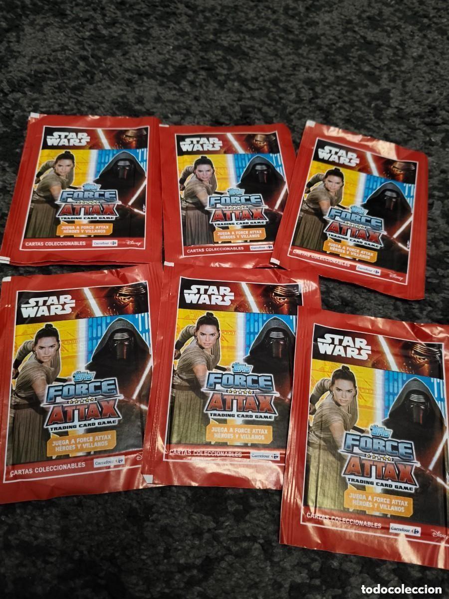 Coleccionismo Cromos antiguos: LOTE DE 6 SOBRES STAR WAR FORCE ATTAX CARREFOUR CROMOS SIN ABRIR