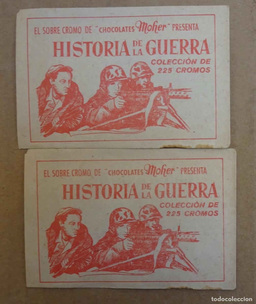 Collezionismo Figurine antiche: SOBRES DE CROMOS HISTORIA DE LA GUERRA CHOCOLATES MOHER SIN ABRIR