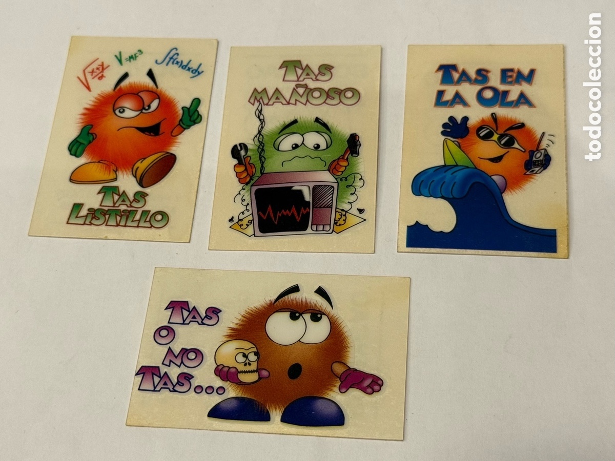 Coleccionismo Cromos antiguos: Tas de bollycao. Lote de 4 pegatinas ańos 80. Sin pegar
