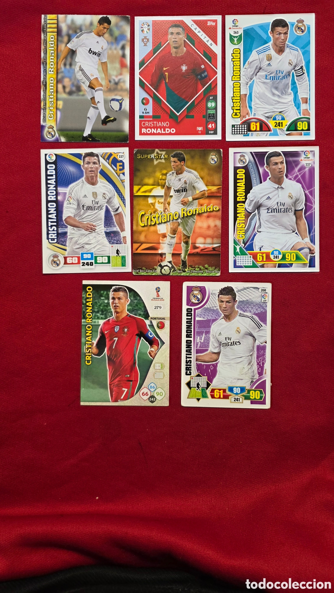 Colecionismo Cromos antigos: CRISTIANO RONALDO, LOTE DE 8 CARTAS