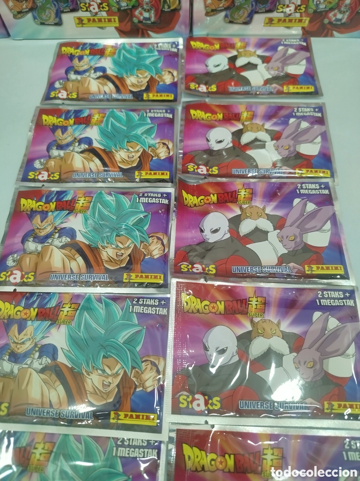 Coleccionismo Cromos antiguos: 10 Sobres Drag&oacute;n Ball Super UNIVERSE STAKS