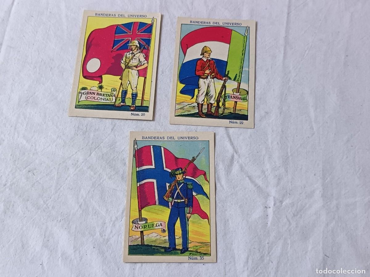 Collezionismo Figurine antiche: Tres Antiguos Cromos, Chocolates La Manchega, Banderas del Universo