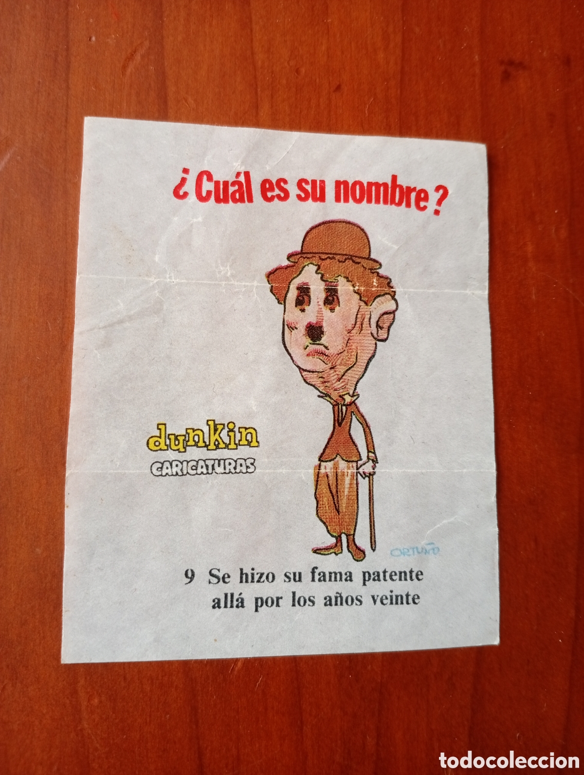 Collectionnisme Cartes &agrave; collectionner anciennes: CROMO CROMOS CHICLE CHICLES DUNKIN CARICATURAS &iquest; CUAL ES SU NOMBRE ? N &ordm; 9 CHARLES CHAPLIN - CHARLOT
