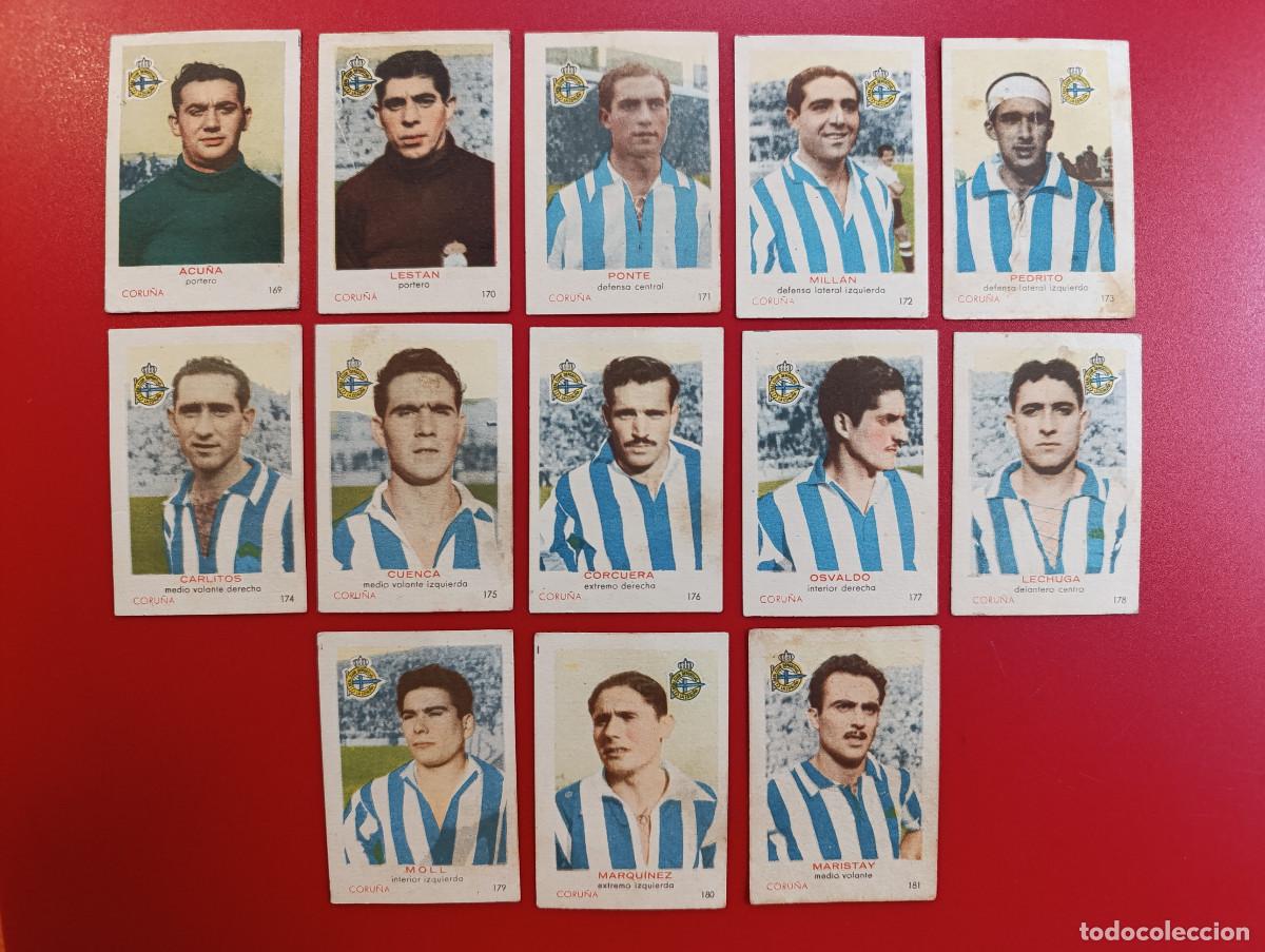 Collectionnisme Cartes &agrave; collectionner anciennes: FEDORA 50-51. EQUIPO COMPLETO DEPORTIVO DE LA CORU&Ntilde;A - CROMOS CIGARRILLOS FEDORA - LIGA 1950/1951