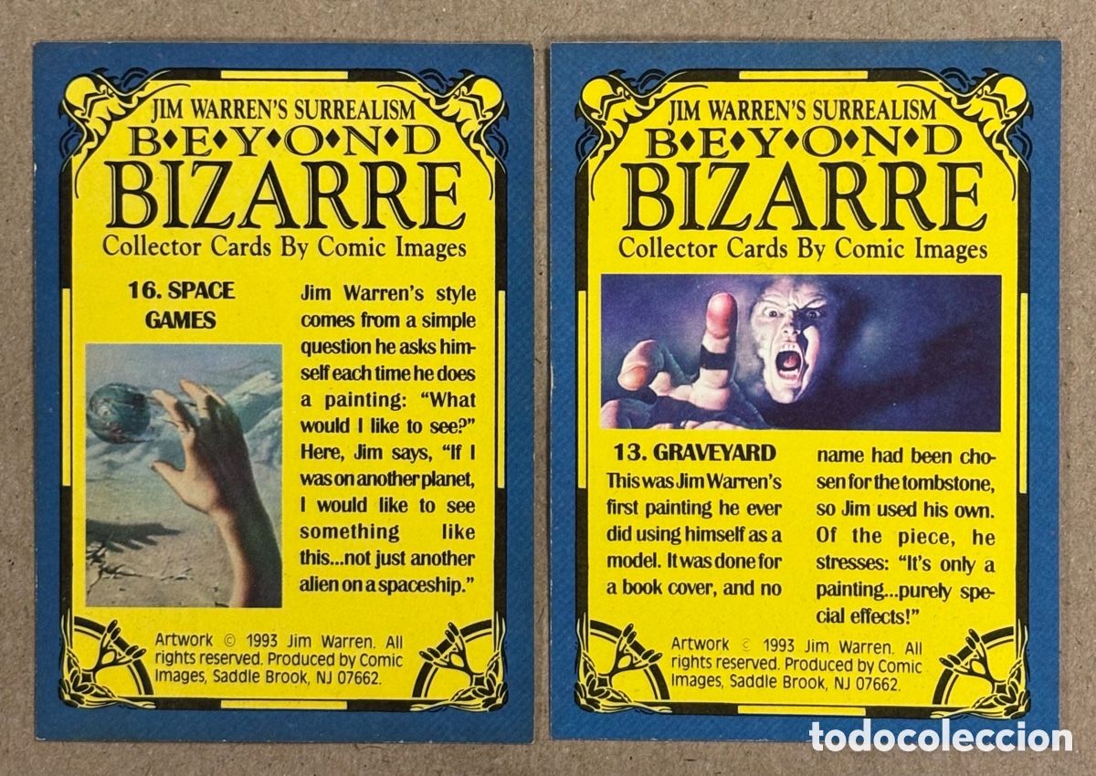 Collezionismo Figurine antiche: JIM WARREN&rsquo;S SURREALISM BEYOND BIZARRE. 2 TARJETAS COLECCIONABLES (C&Oacute;MIC IMAGES 1993). N&deg; 13 y 16
