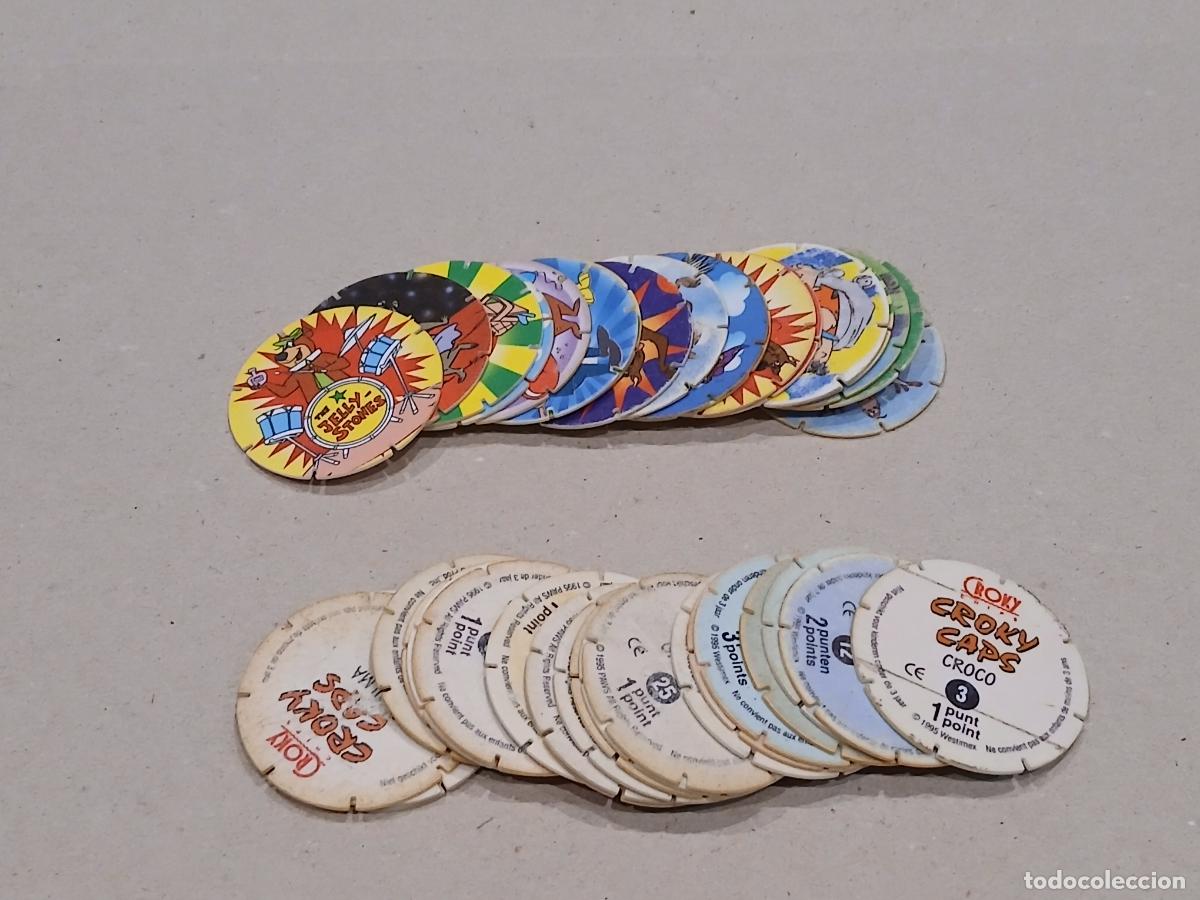 Coleccionismo Cromos antiguos: Lote premium. Tazos snacks Croky, a&ntilde;os 90, 39 diferentes