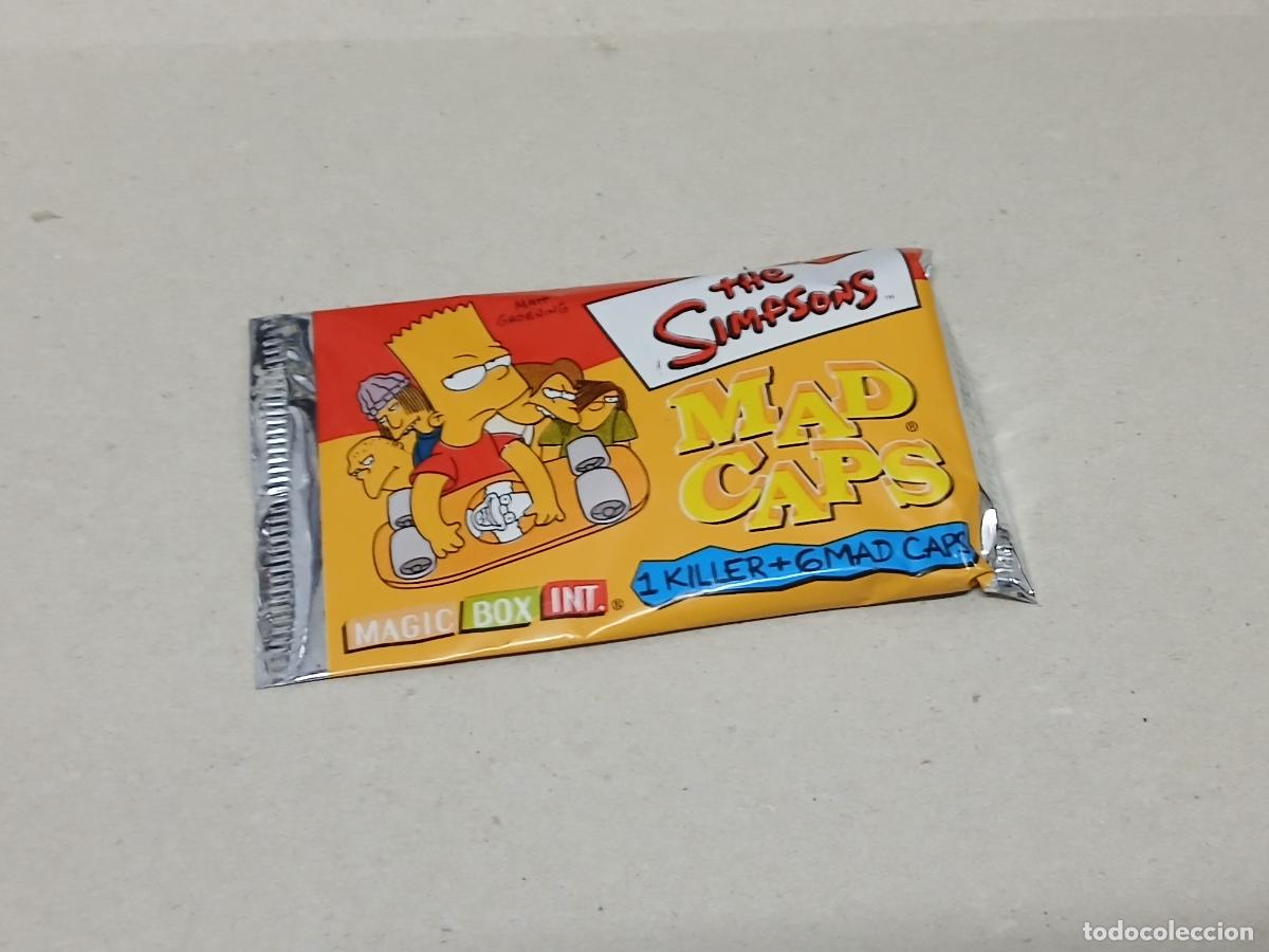 Coleccionismo Cromos antiguos: Sobre sin abrir. Los Simpsons Mad Caps, Magic Box Int (tazos)