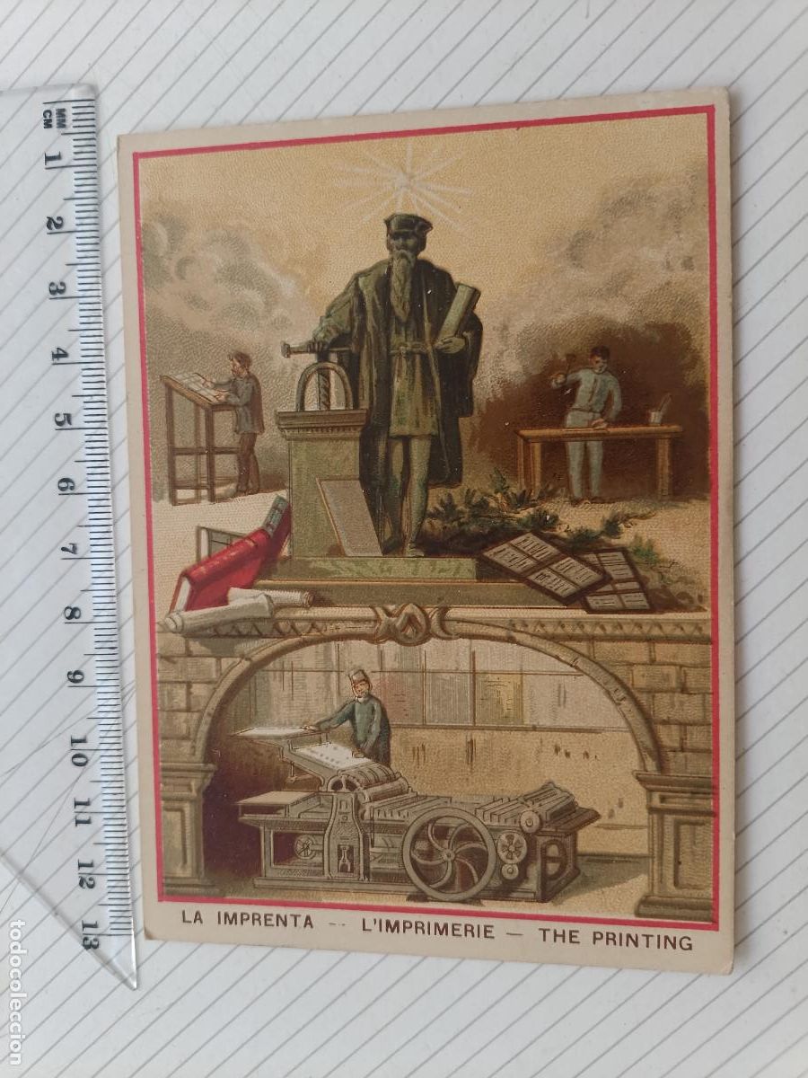 Coleccionismo Cromos antiguos: La Imprenta. Cromo litogr&aacute;fico de 1900