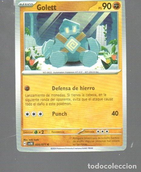 Coleccionismo Cromos antiguos: CROMO DE PANINI DE POKEMON N&ordm; 0622 PS 90 A&Ntilde;O 2024 T&Iacute;TULO B&Aacute;SICO GOLETT