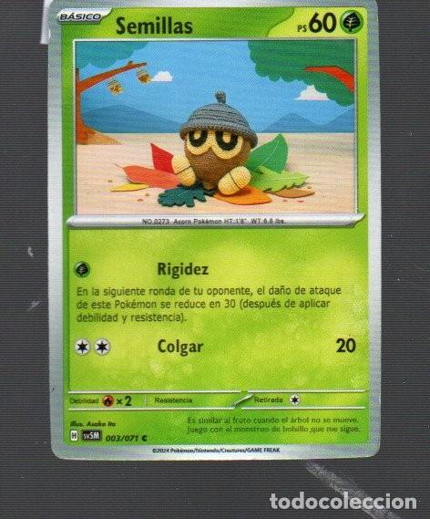 Coleccionismo Cromos antiguos: CROMO DE PANINI DE POKEMON N&ordm; 0273 PS 60 A&Ntilde;O 2024 T&Iacute;TULO B&Aacute;SICO SEMILLAS