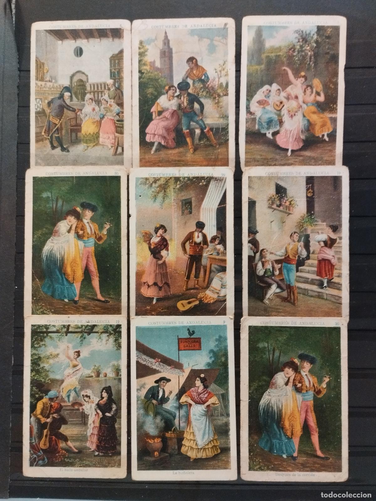 Collectable Antique Stickers: COSTUMBRES DE ANDALUCIA. VARIAS MARCAS. 9 CROMOS. DIVERSAS CALIDADES. VER FOTOS.
