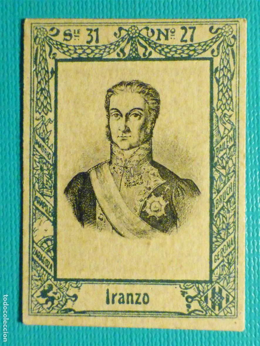 Coleccionismo Cromos antiguos: Fototipia Cerillas SERIE 31 de Militares y Pol&iacute;ticos C&eacute;lebres N&ordm; 27 - Miguel Iranzo