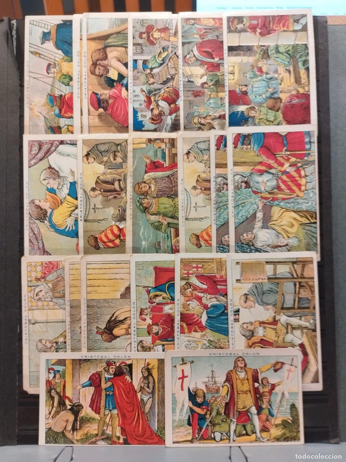 Coleccionismo Cromos antiguos: CHOCOLATES JUNCOSA. 20 CROMOS. CRISTOBAL COLON. VARIAS CALIDADES.