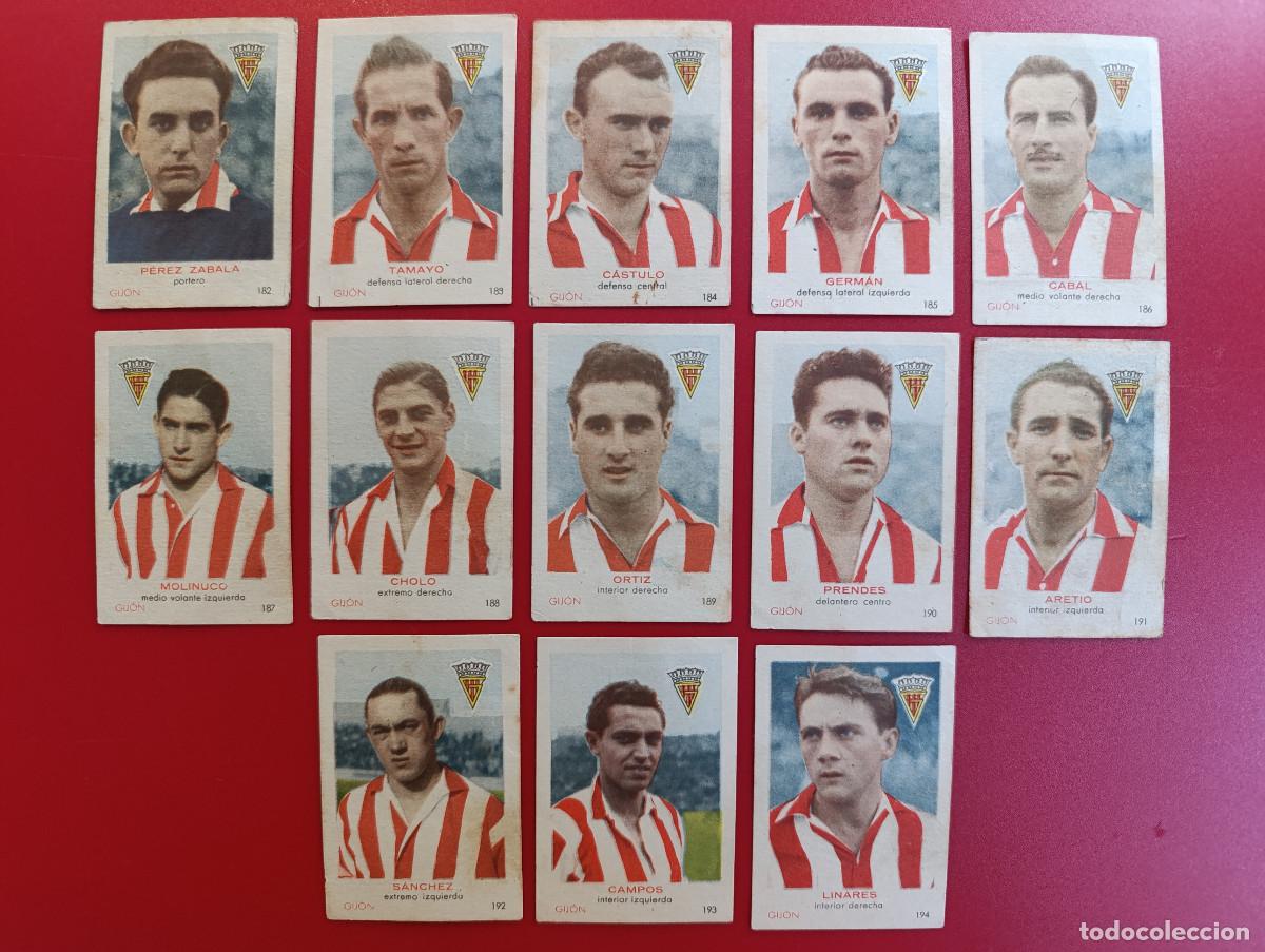 Coleccionismo Cromos antiguos: FEDORA 50-51. EQUIPO COMPLETO SPORTING DE GIJON - CROMOS CIGARRILLOS FEDORA - LIGA 1950/1951