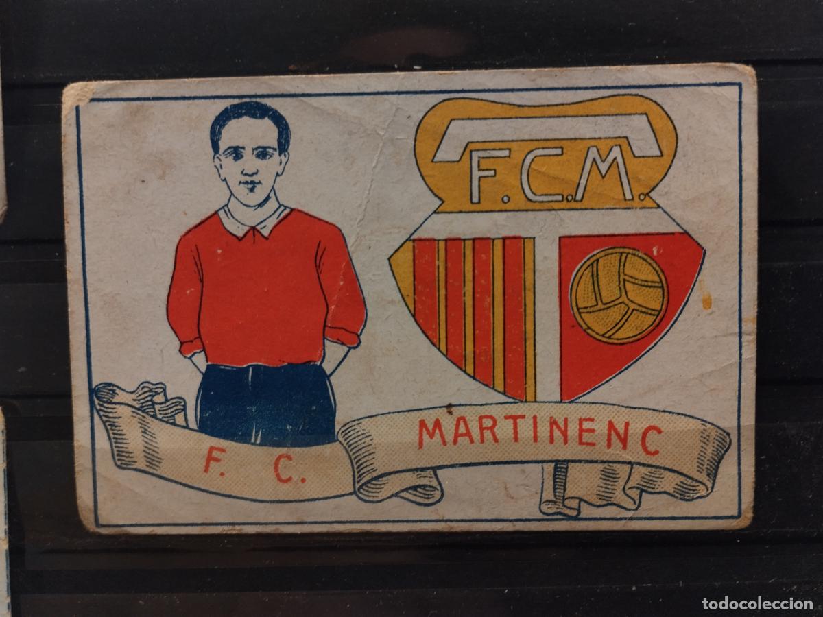 Collectable Antique Stickers: CHOCOLATES AMATLLER. FUTBOL 1929. ESCUDO Y EQUIPACION FUTBOL CLUB MARTINENC