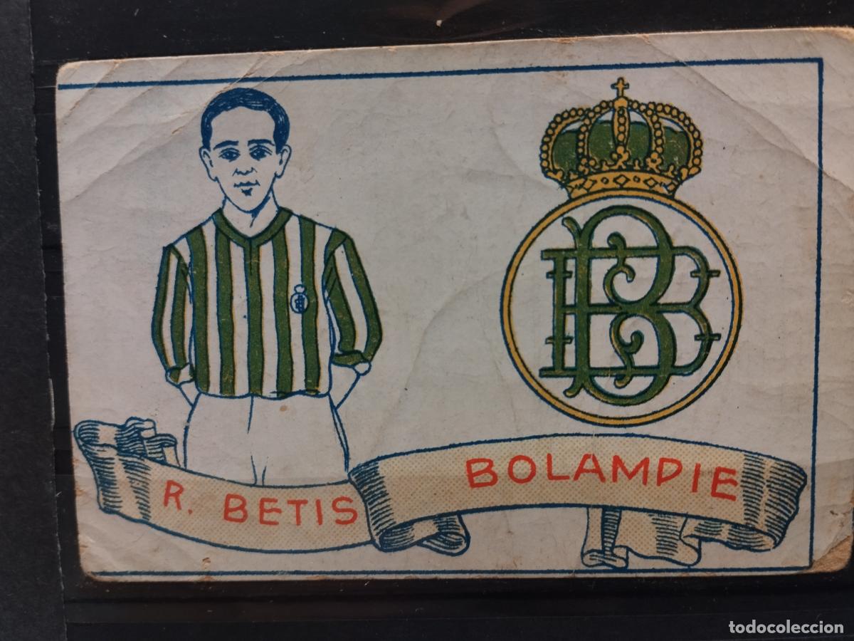 Collectable Antique Stickers: CHOCOLATES AMATLLER. FUTBOL 1929. ESCUDO Y EQUIPACION REAL BETIS BALOMPIE