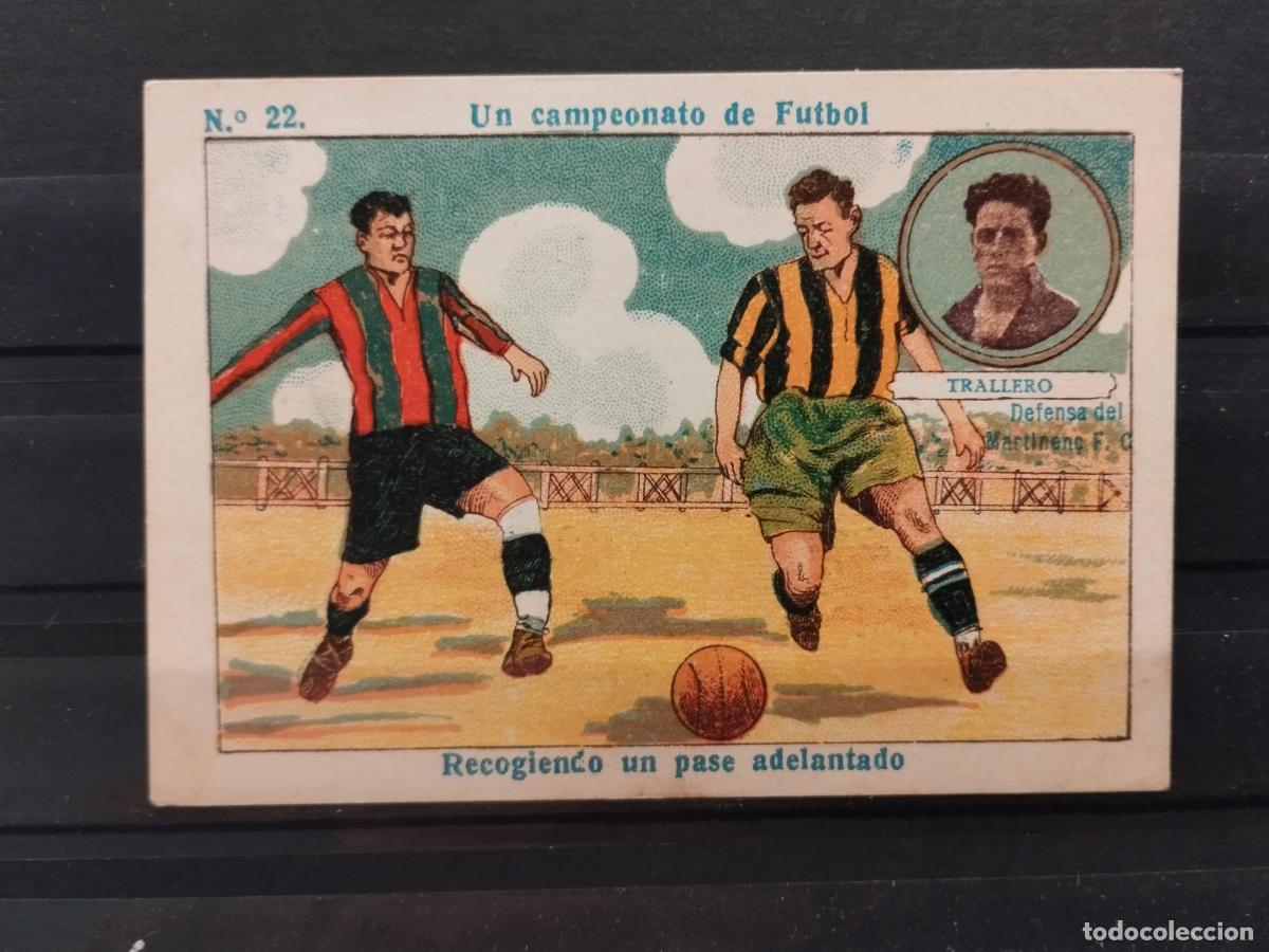 Collectable Antique Stickers: CHOCOLATES AMATLLER. FUTBOL A&Ntilde;OS 1915-1925. TRALLERO, DEFENSA DEL MARTINENC F.C.