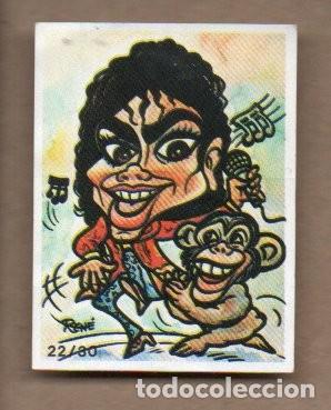 Coleccionismo Cromos antiguos: CROMO ADHESIVO CARICATURA DE MICHAEL JACKSON - RENE N&ordm; 22 DE 30