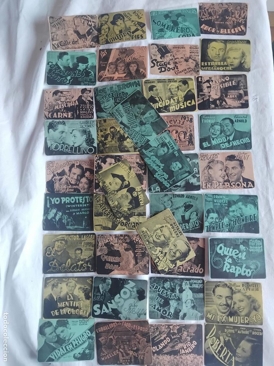 Collectionnisme Cartes &agrave; collectionner anciennes: COLECCION DE 40 CROMOS DE PELICULAS A&Ntilde;OS 30 - 40.