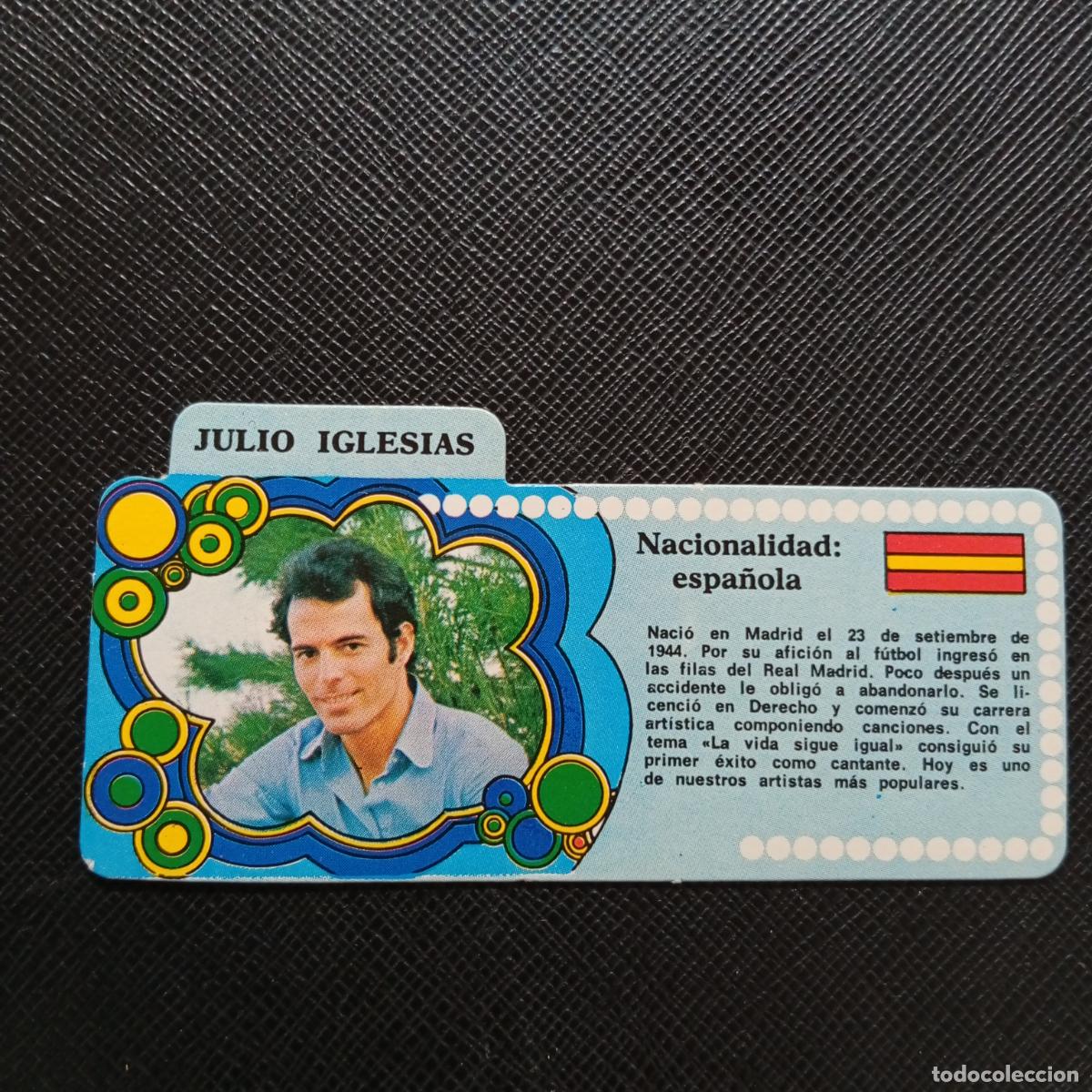 Coleccionismo Cromos antiguos: JULIO IGLESIAS BIMBO 1972 CROMO - DISCOGRAFIA - A68 PG1
