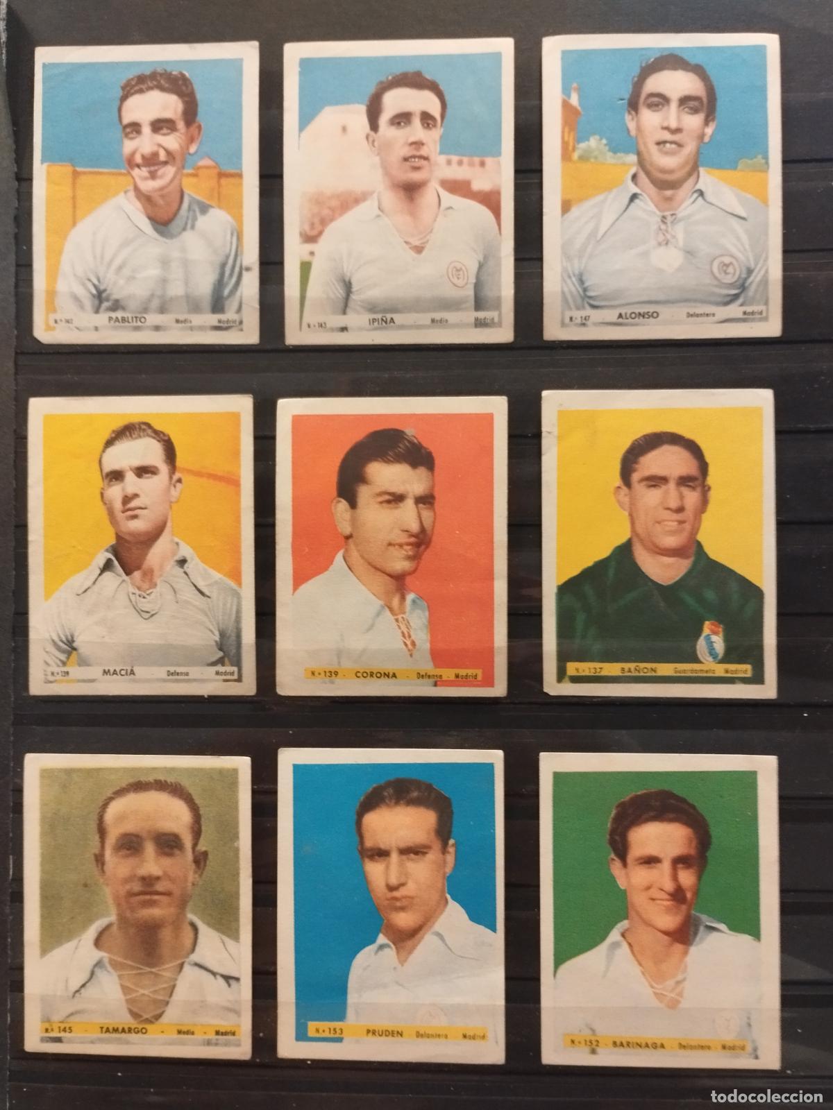 Collectionnisme Cartes &agrave; collectionner anciennes: FUTBOL. LOTE DE 9 CROMOS DE JUGADORES DEL REAL MADRID. A&Ntilde;OS 40. ED. BRUGUERA.