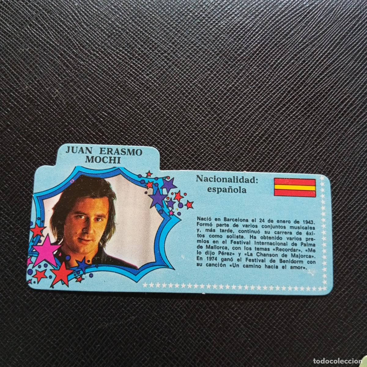 Coleccionismo Cromos antiguos: JUAN ERASMO MOCHI BIMBO 1972 CROMO - DISCOGRAFIA - A68 PG37