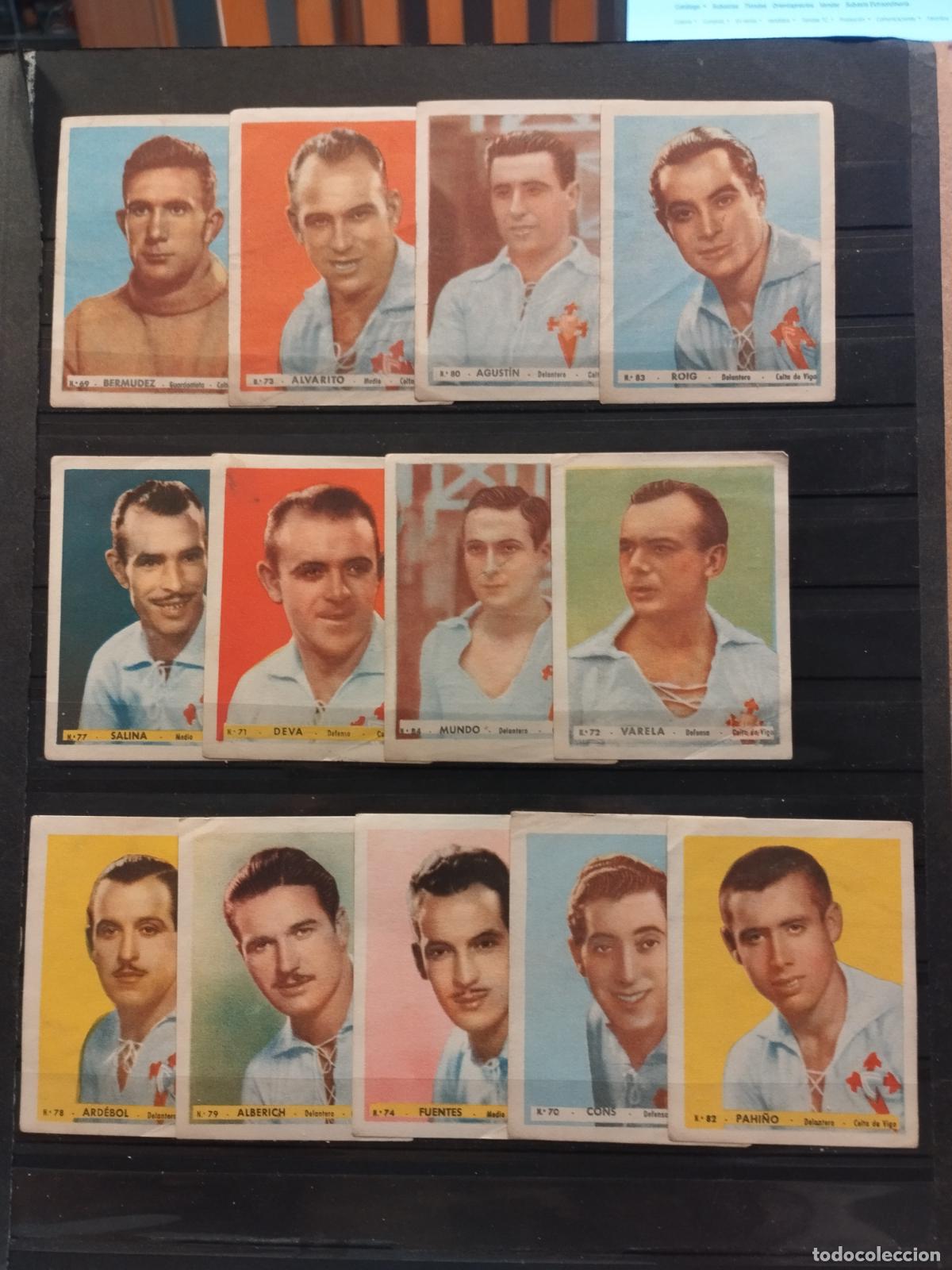 Collectionnisme Cartes &agrave; collectionner anciennes: FUTBOL. LOTE DE 13 CROMOS DE JUGADORES DEL CELTA DE VIGO. A&Ntilde;OS 40. ED. BRUGUERA.