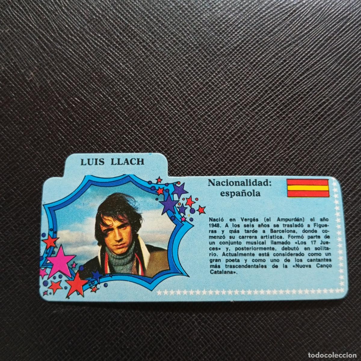 Coleccionismo Cromos antiguos: LUIS LLACH BIMBO 1972 CROMO - DISCOGRAFIA - A68 PG136