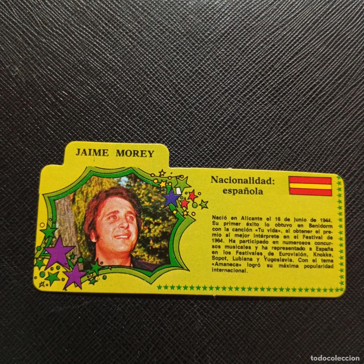 Coleccionismo Cromos antiguos: JAIME MOREY BIMBO 1972 CROMO - DISCOGRAFIA - A68 PG271