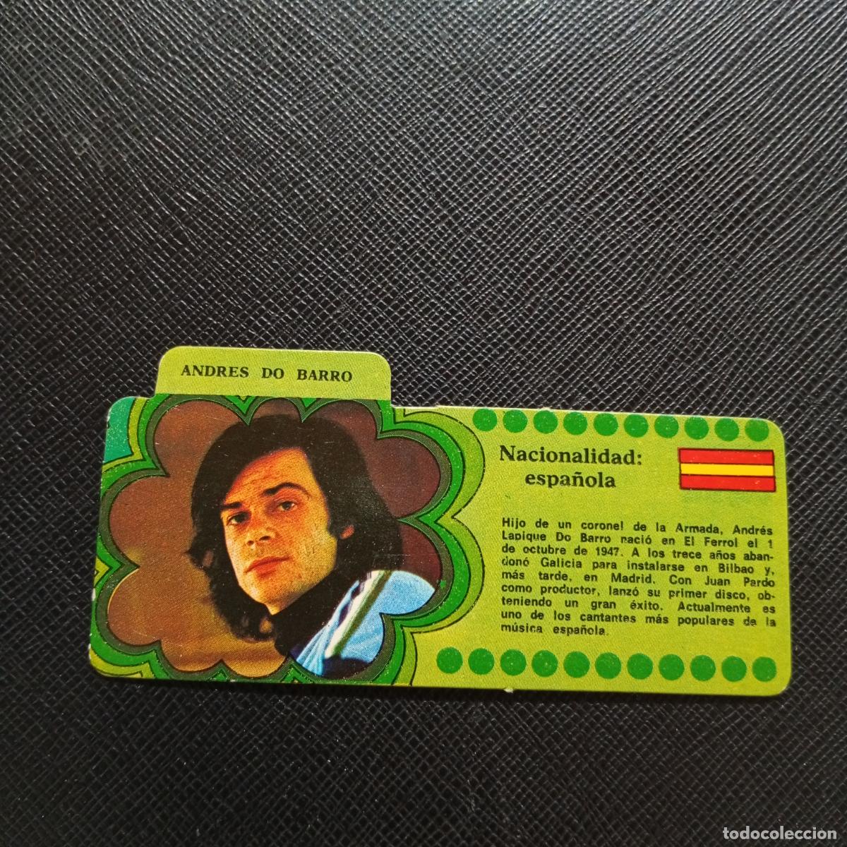 Coleccionismo Cromos antiguos: ANDRES DO BARRO BIMBO 1972 CROMO - DISCOGRAFIA - A68 PG289
