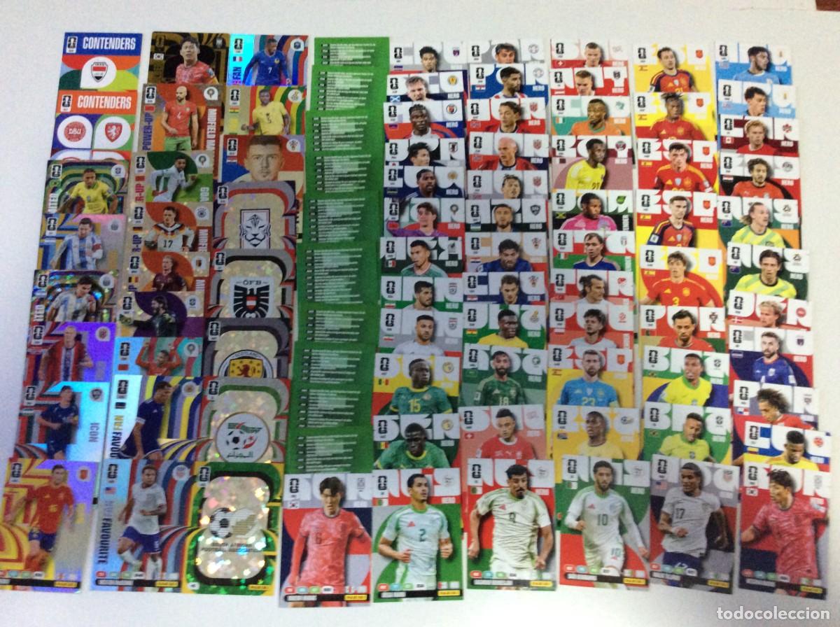 Coleccionismo Cromos antiguos: ADRENALYN FIFA WORLD CUP 2026 LOTE DE 81 CROMOS DIFERENTES LOS DE LA FOTO +10 C&Oacute;DIGOS SIN ACTIVAR