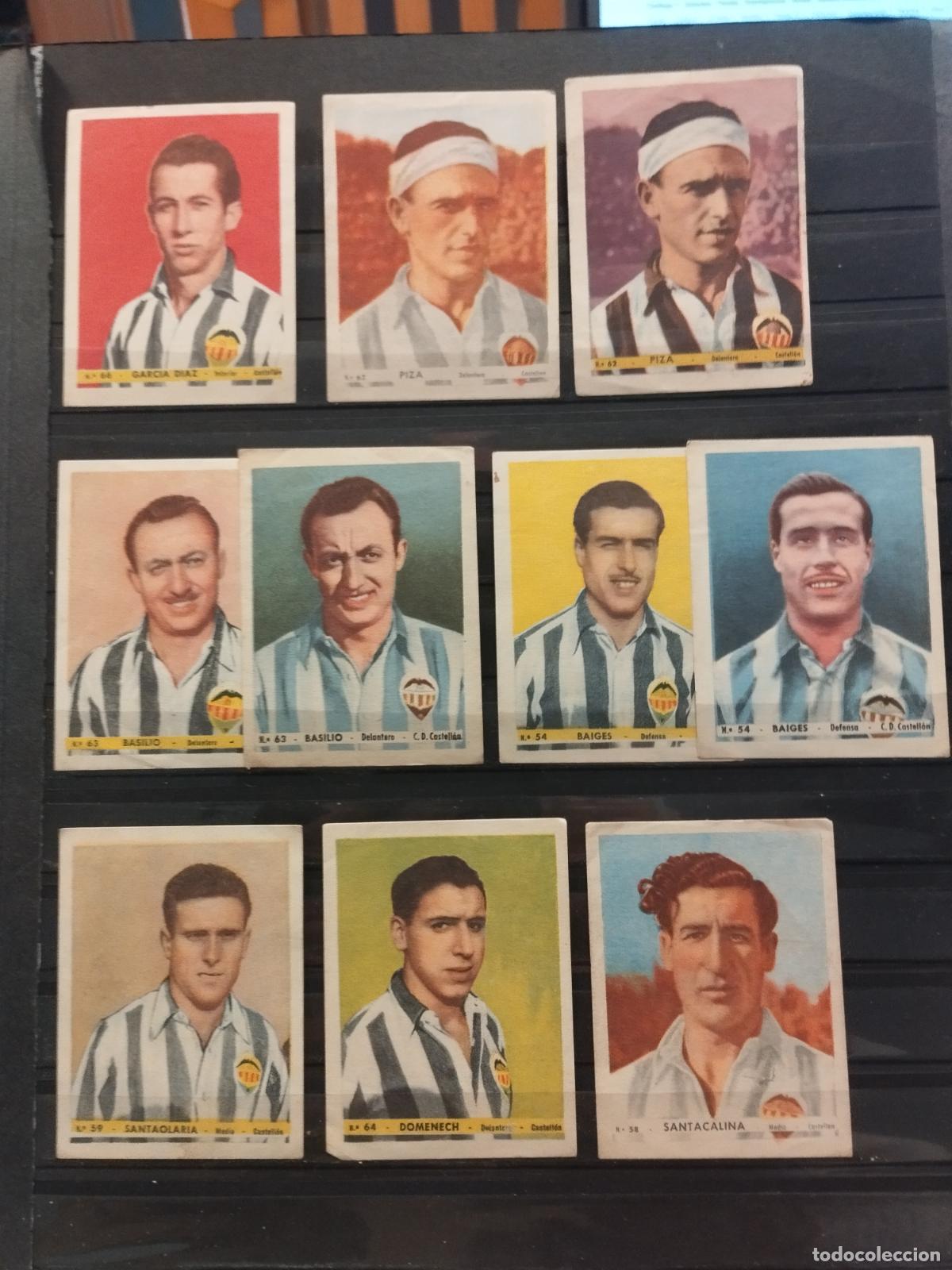 Collectable Antique Stickers: FUTBOL. LOTE DE 10 CROMOS DE JUGADORES DEL CASTELLON C.F. A&Ntilde;OS 40. ED. BRUGUERA.
