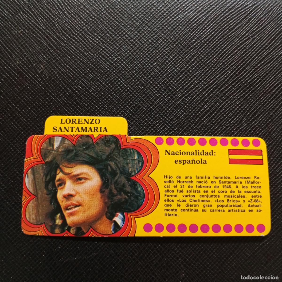 Coleccionismo Cromos antiguos: LORENZO SANTAMARIA BIMBO 1972 CROMO - DISCOGRAFIA - A164 PG1
