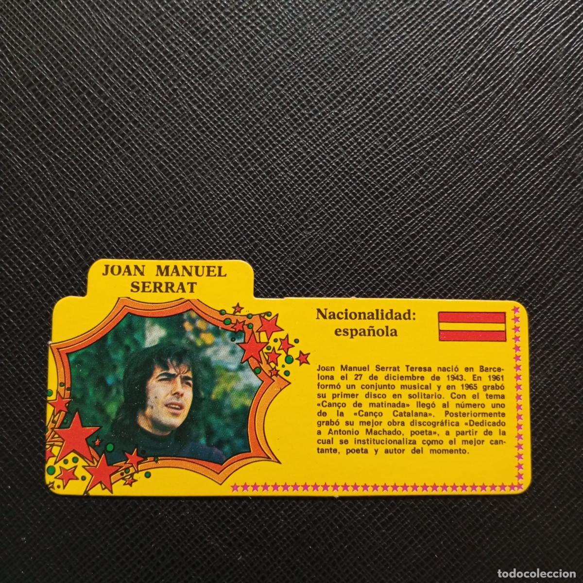 Colecionismo Cromos antigos: JOAN MANUEL SERRAT BIMBO 1972 CROMO - DISCOGRAFIA - A164 PG7