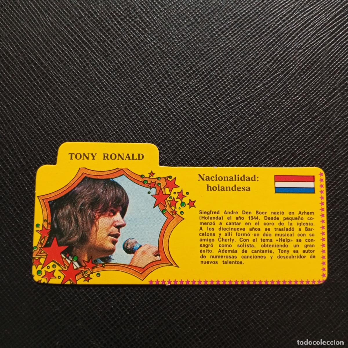 Colecionismo Cromos antigos: TONY RONALD BIMBO 1972 CROMO - DISCOGRAFIA - A164 PG7