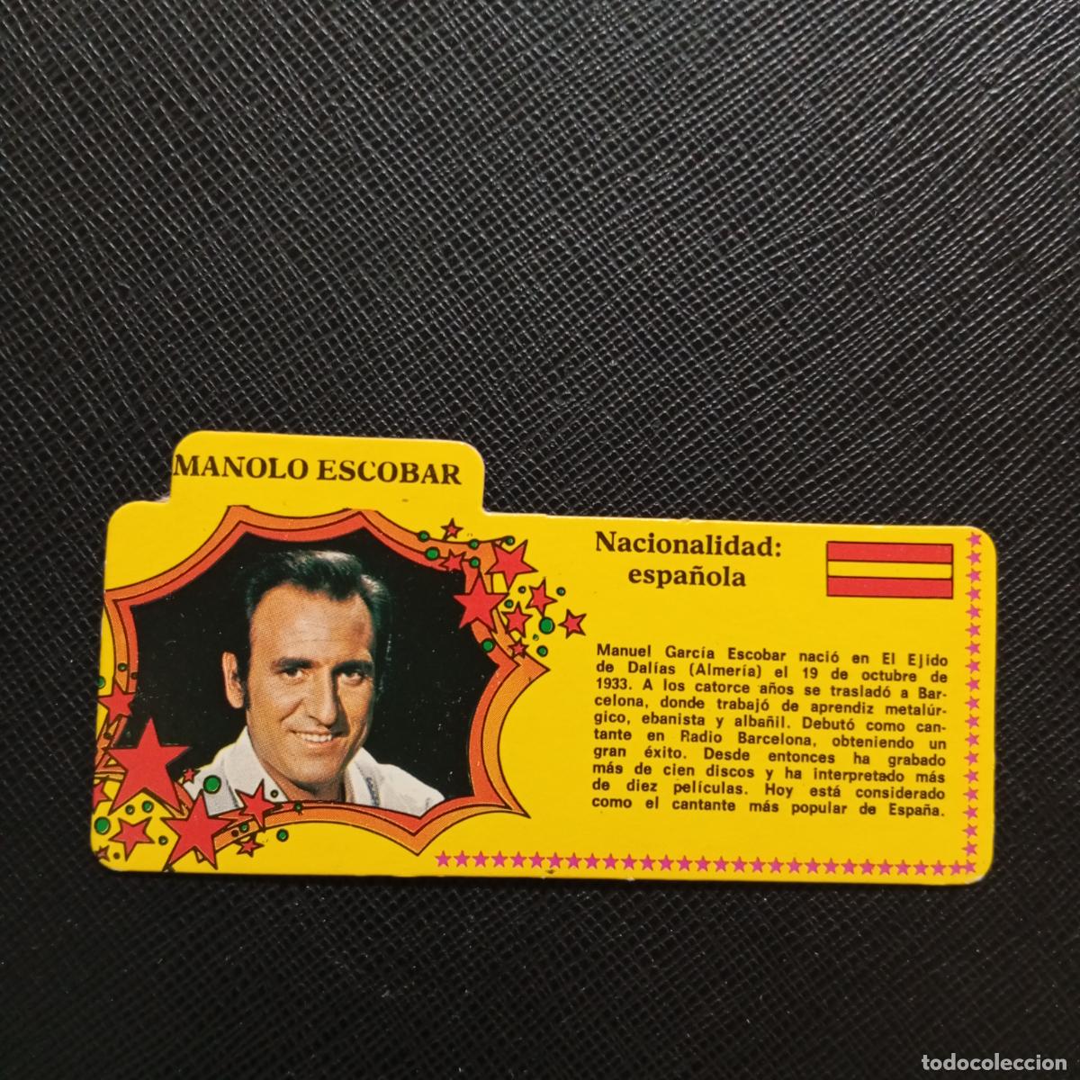 Coleccionismo Cromos antiguos: MANOLO ESCOBAR BIMBO 1972 CROMO - DISCOGRAFIA - A164 PG11