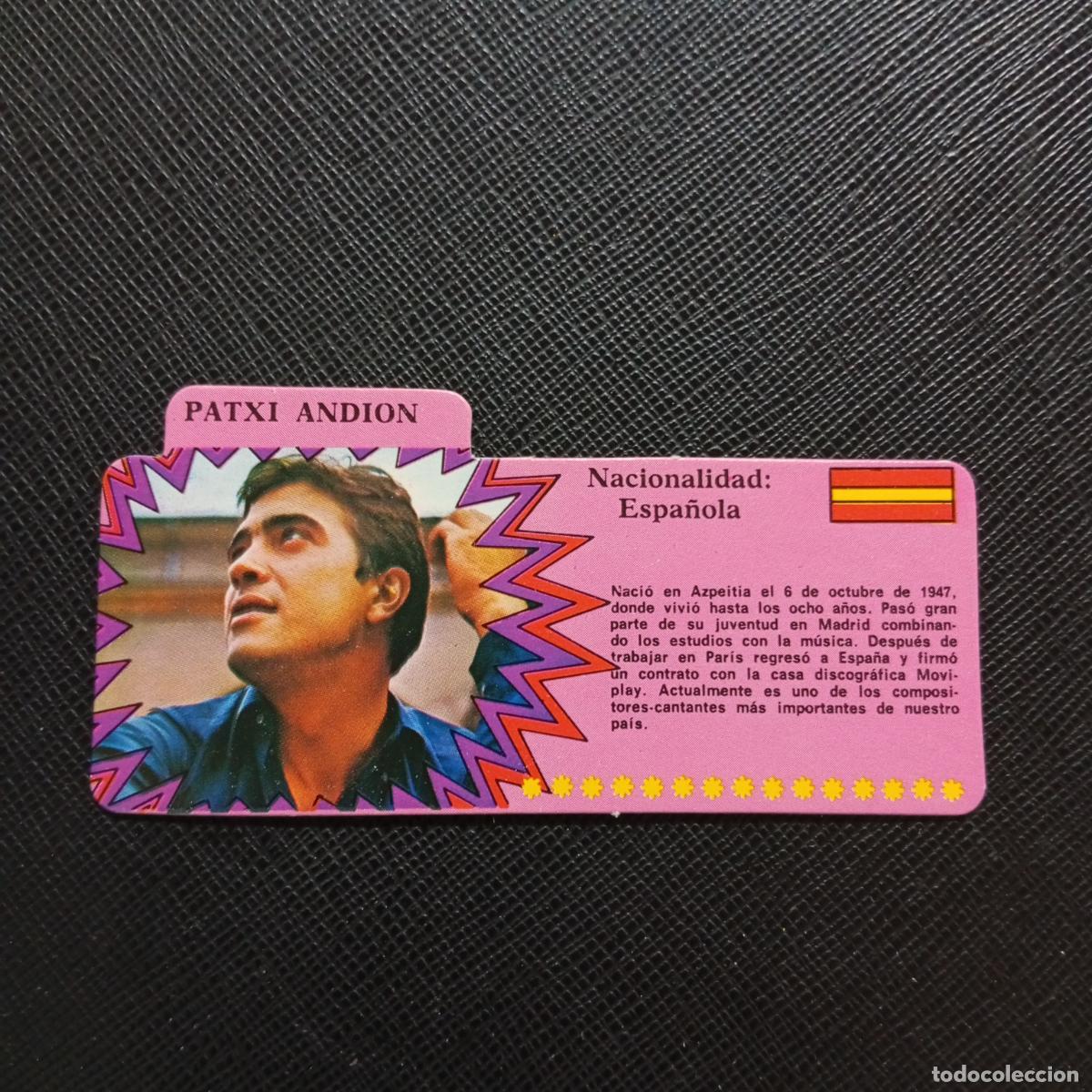 Coleccionismo Cromos antiguos: PATXI ANDION BIMBO 1972 CROMO - DISCOGRAFIA - A164 PG16