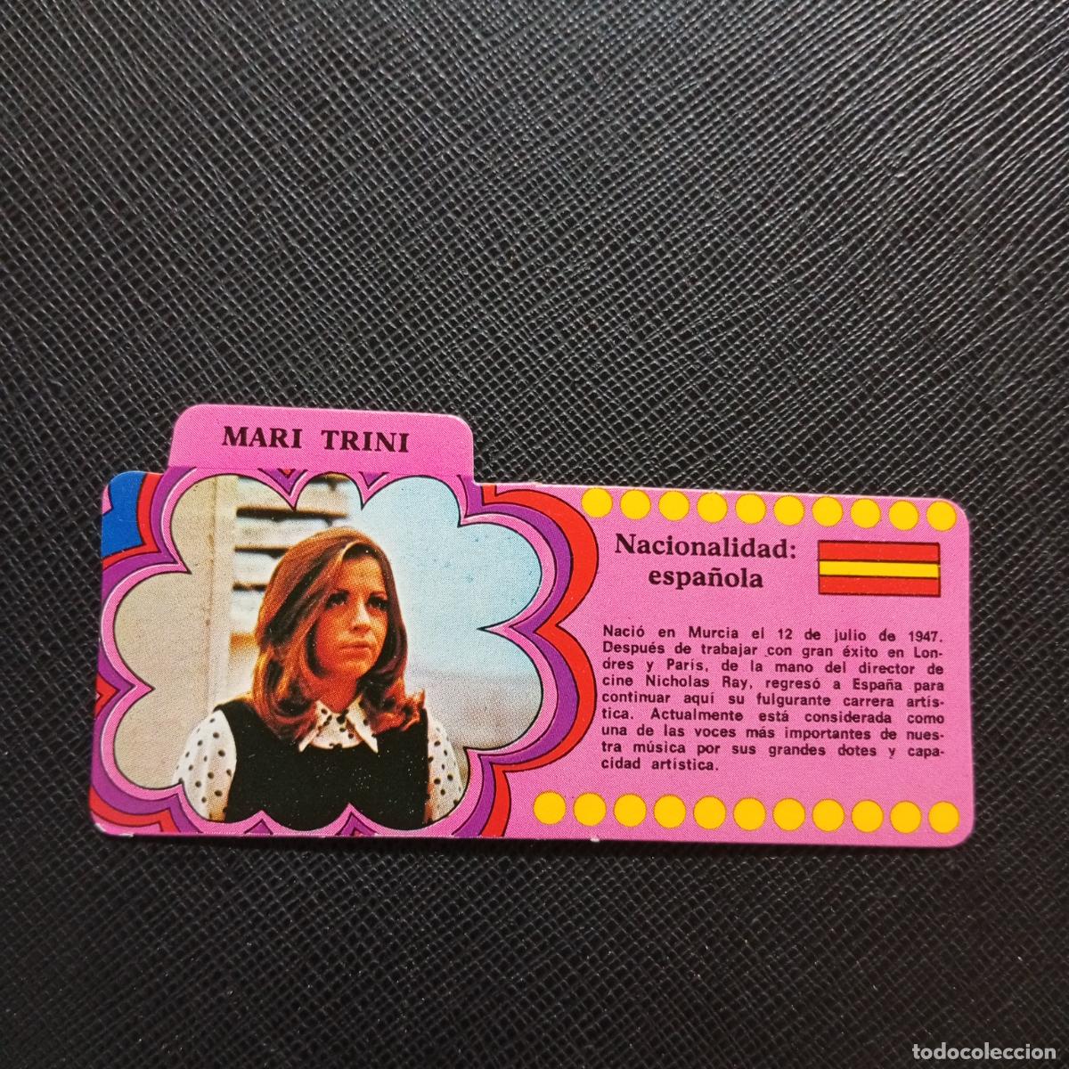 Coleccionismo Cromos antiguos: MARI TRINI BIMBO 1972 CROMO - DISCOGRAFIA - A164 PG19