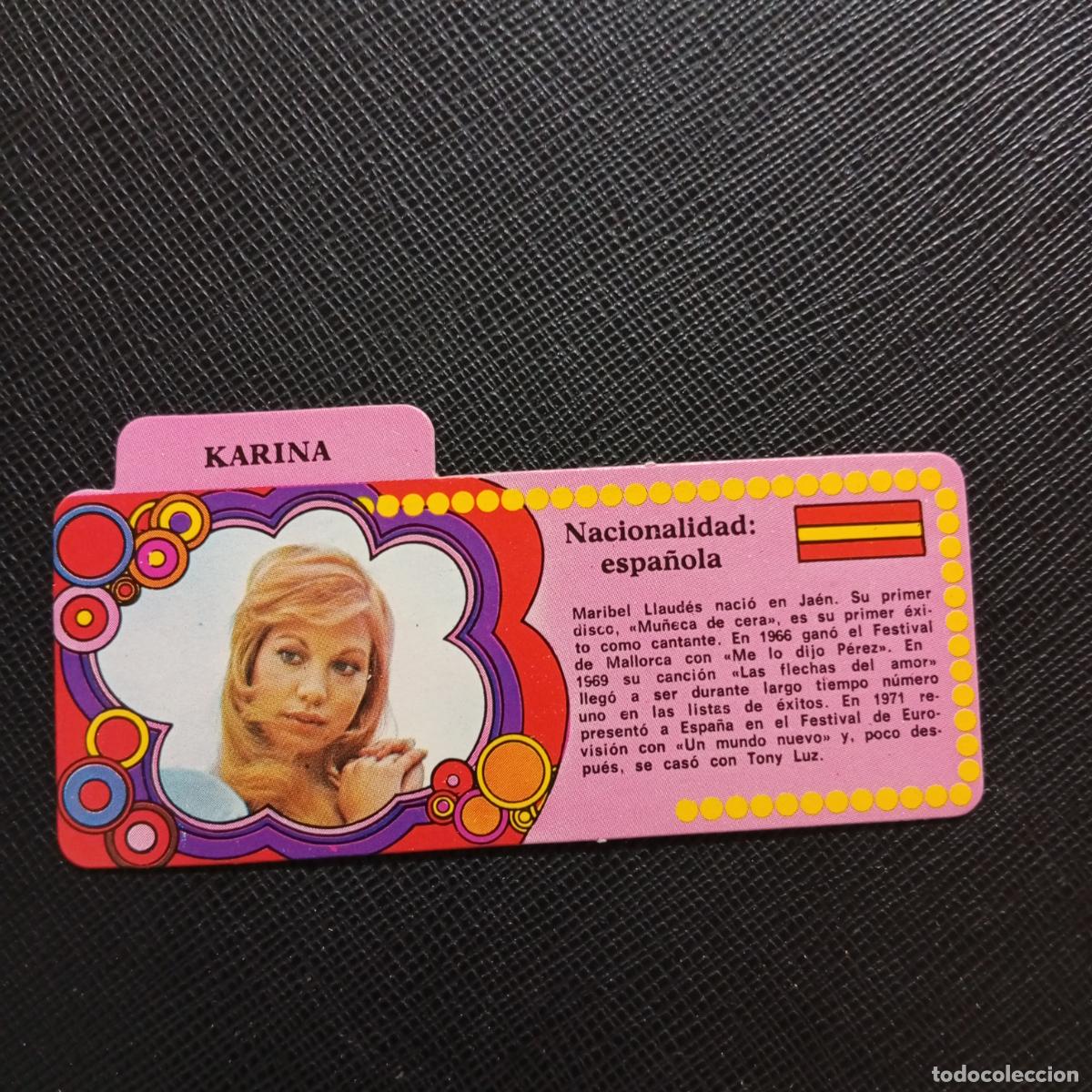 Coleccionismo Cromos antiguos: KARINA BIMBO 1972 CROMO - DISCOGRAFIA - A164 PG19