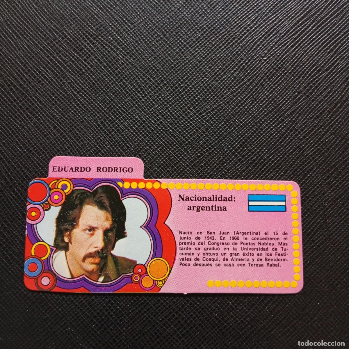 Coleccionismo Cromos antiguos: EDUARDO RODRIGO BIMBO 1972 CROMO - DISCOGRAFIA - A164 PG19