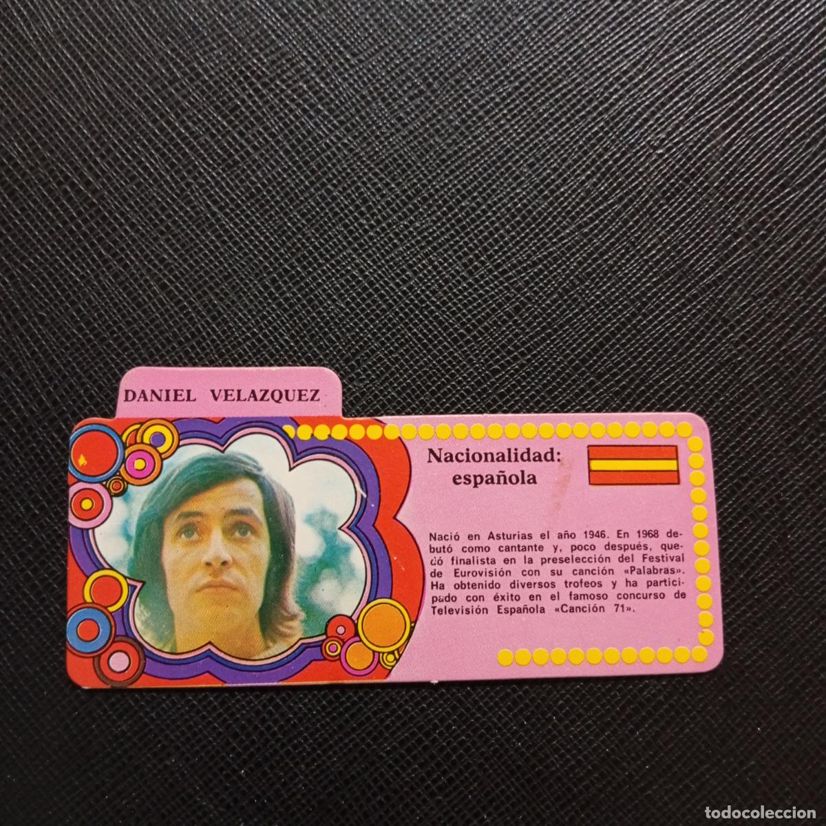 Coleccionismo Cromos antiguos: DANIEL VELAZQUEZ BIMBO 1972 CROMO - DISCOGRAFIA - A164 PG20
