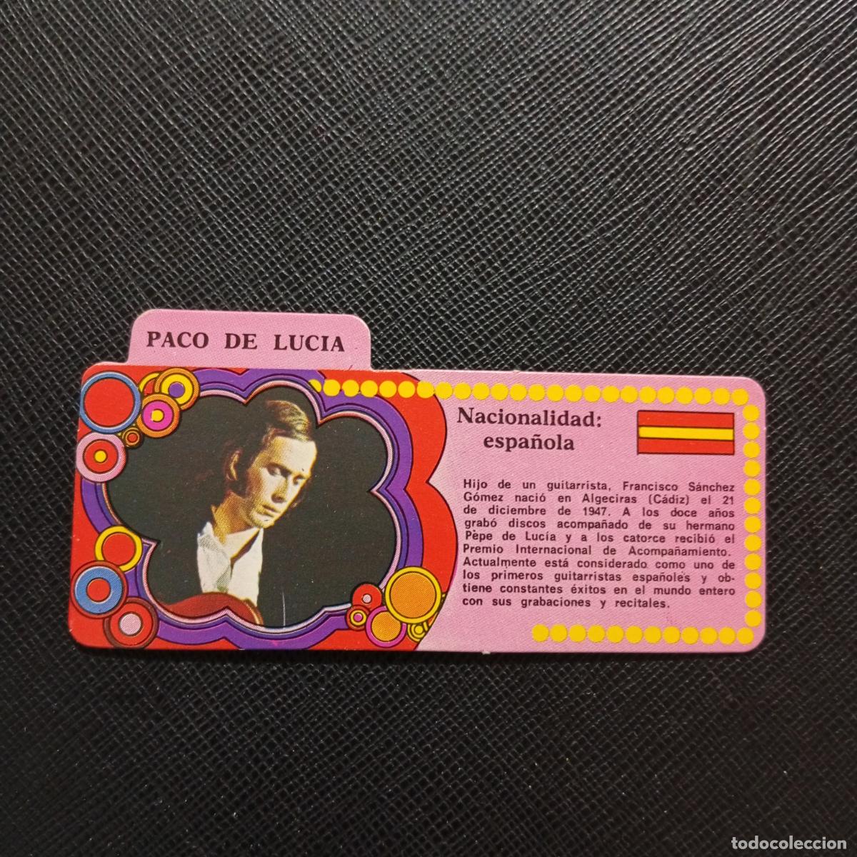Coleccionismo Cromos antiguos: PACO DE LUCIA BIMBO 1972 CROMO - DISCOGRAFIA - A164 PG21