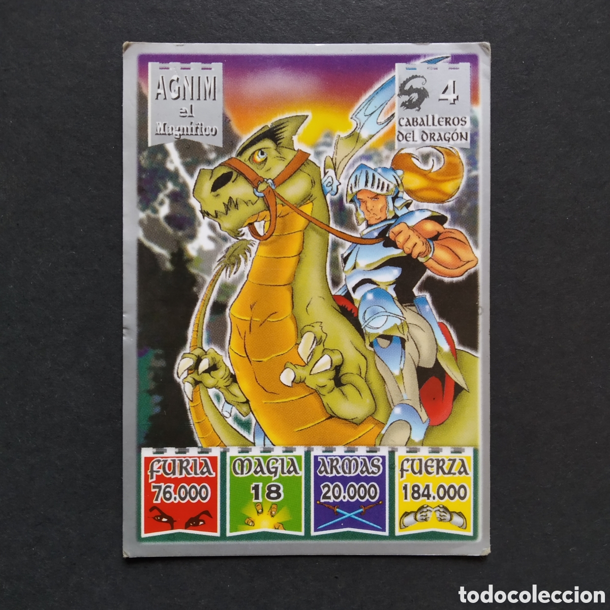 Coleccionismo Cromos antiguos: CROMO - N&ordm; 04 - AGNIM EL MAGN&Iacute;FICO - CABALLEROS DEL DRAG&Oacute;N - KAOS, THE LEGEND - BOLLYCAO