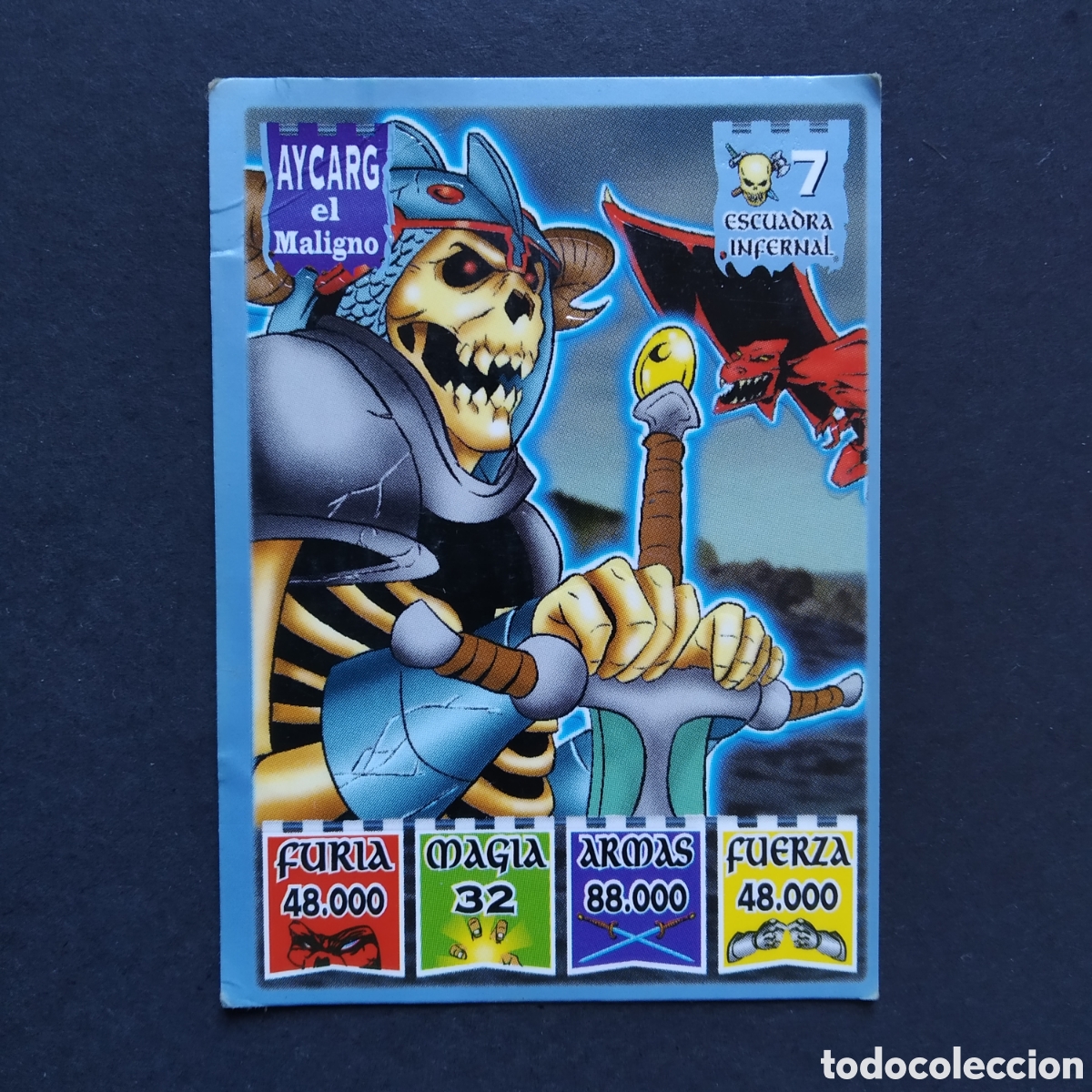 Coleccionismo Cromos antiguos: CROMO - N&ordm; 07 - AYCARG EL MALIGNO - ESCUADRA INFERNAL - KAOS, THE LEGEND - BOLLYCAO